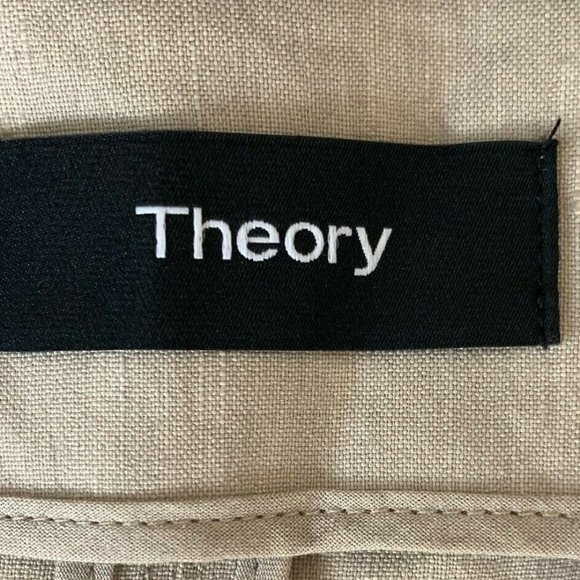 Theory Benefield Tan Linen Open Front Blazer 8 - Picture 4 of 4